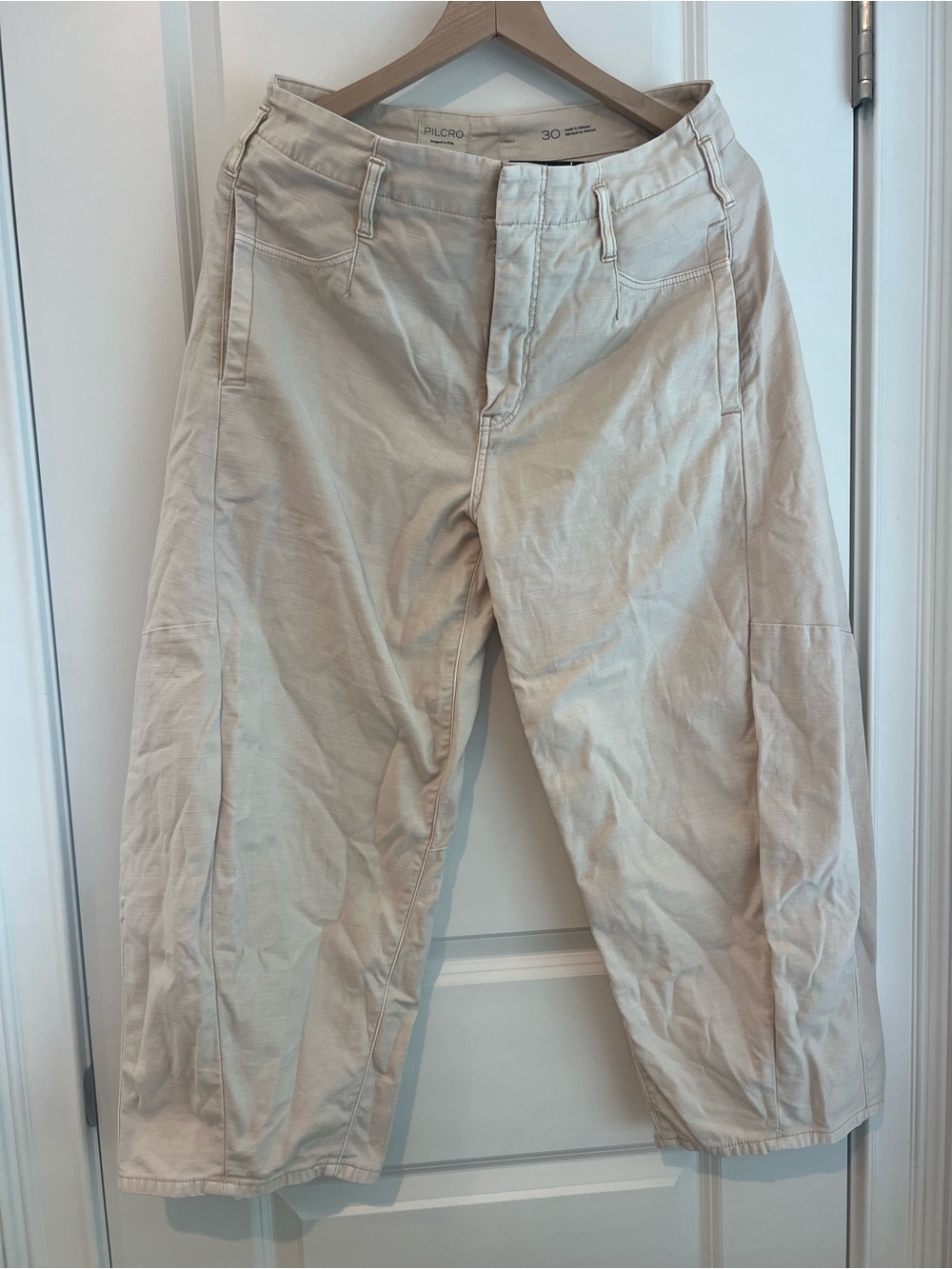 Pilcro Light Beige Cropped Chino Pants